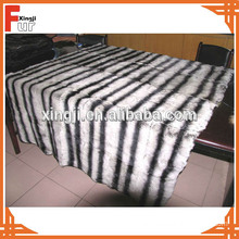 High Quality Prined Color Rex Rabbit Fur Throw Chinchilla Design